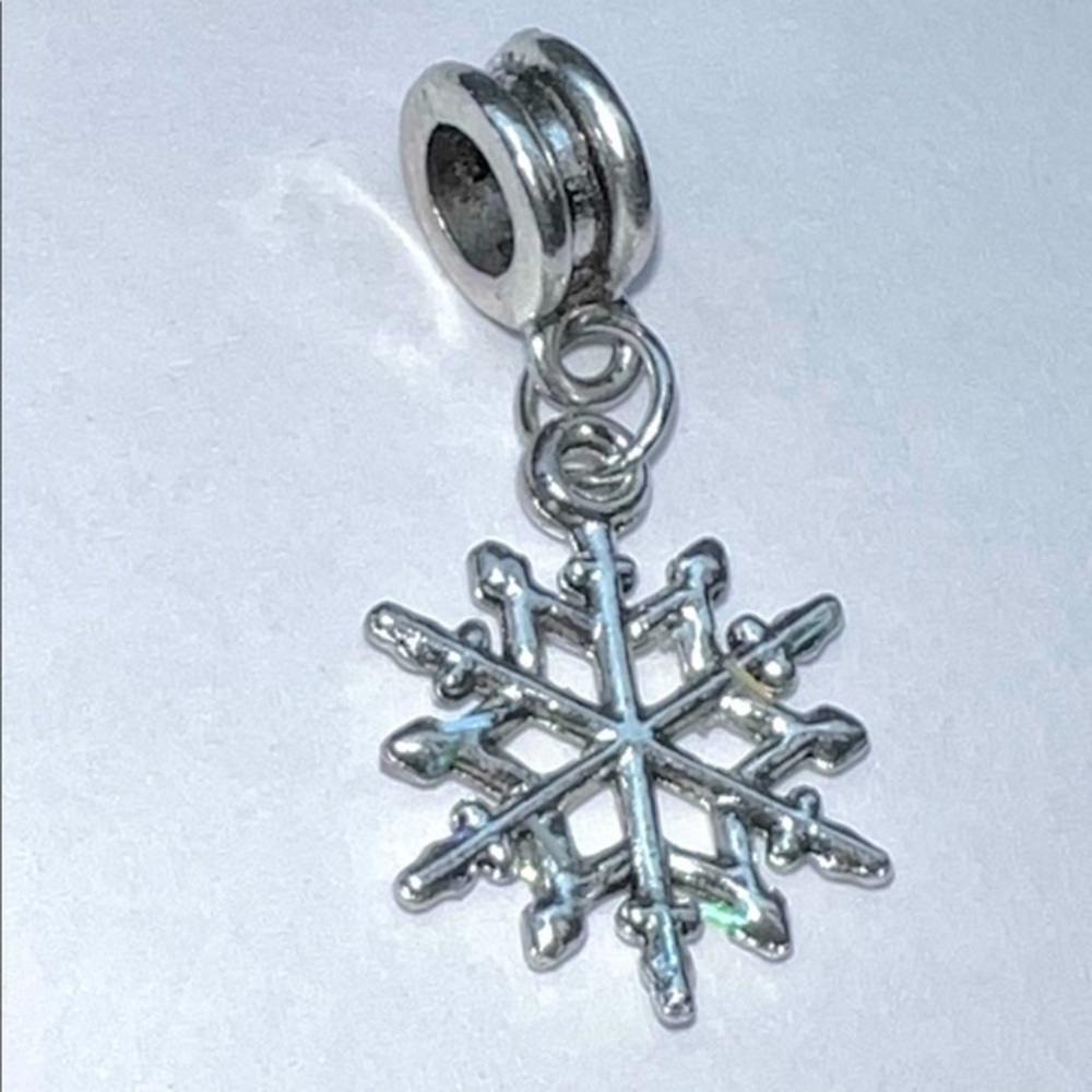 Silver charms Sparkle Snowflake bead